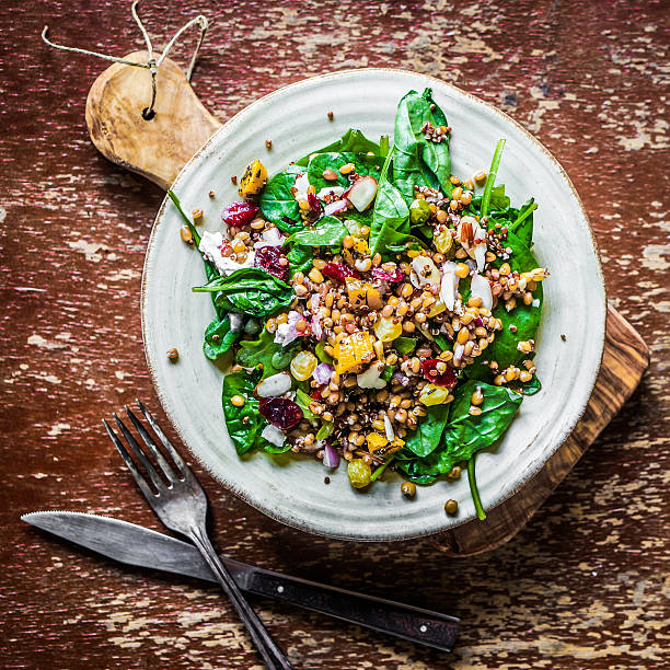 istock Healthy salad with spinach,quinoa and roasted vegetables 500161615