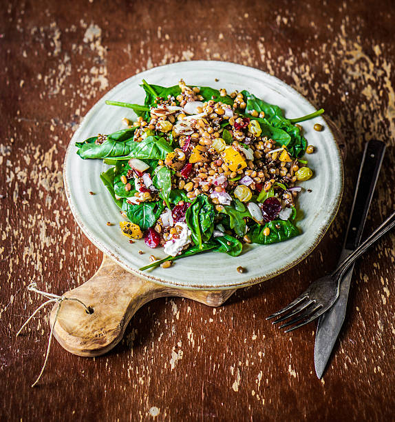 istock Healthy salad with spinach,quinoa and roasted vegetables 500161627
