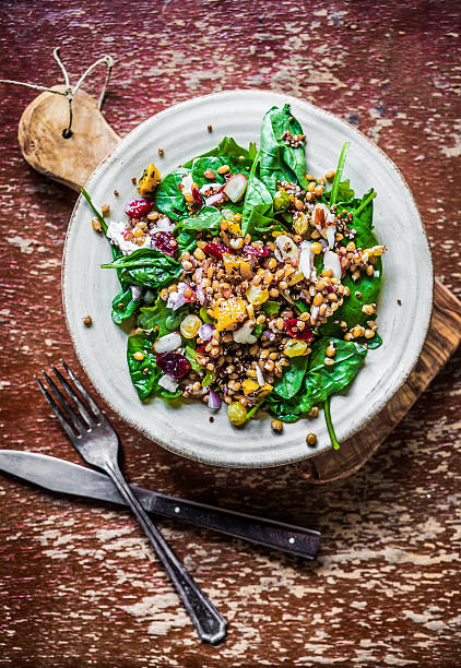 istock Healthy salad with spinach,quinoa and roasted vegetables 500161633