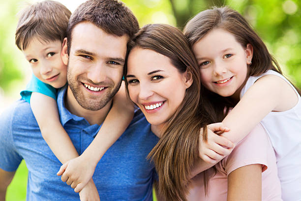 istock Happy family of four 500162071