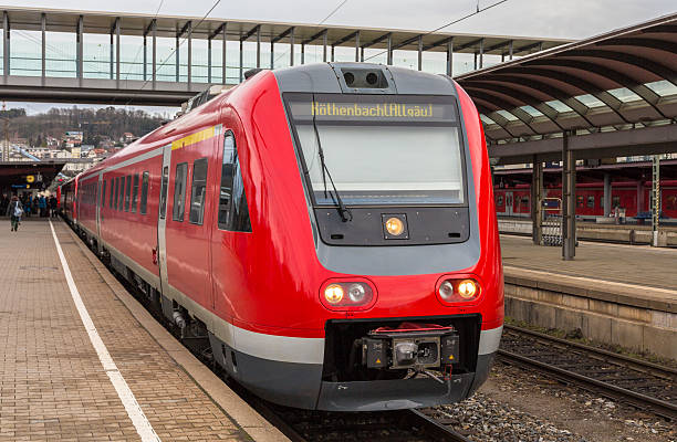 istock Suburban diesel train at Ulm railway station. Germany 500171889