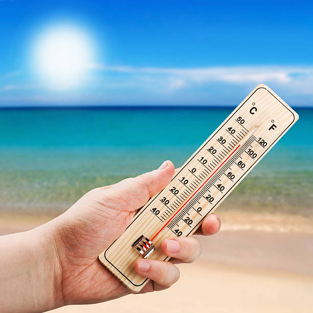 istock Thermometer in hand shows the intense heat 500171929