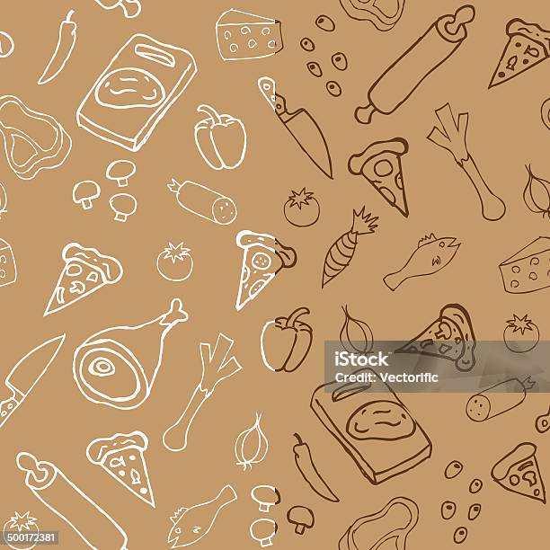 피자 연속무늬 갈색에 대한 스톡 벡터 아트 및 기타 이미지 - 갈색, 개체 그룹, 고기