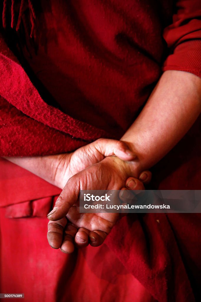 Hände von monk. - Lizenzfrei Asien Stock-Foto