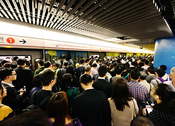 istock Hong Kong travellers in subway, motion blur 500174763