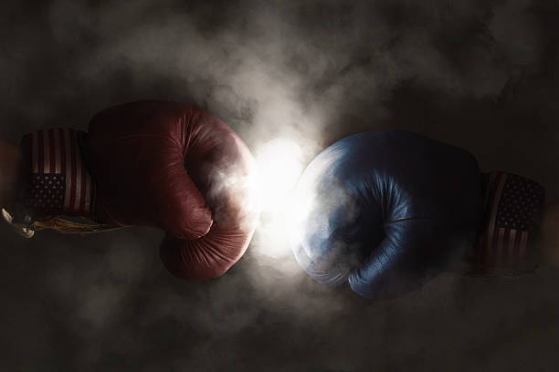 istock Republicans and Democrats in the campaign symbolized with Boxing 500176258