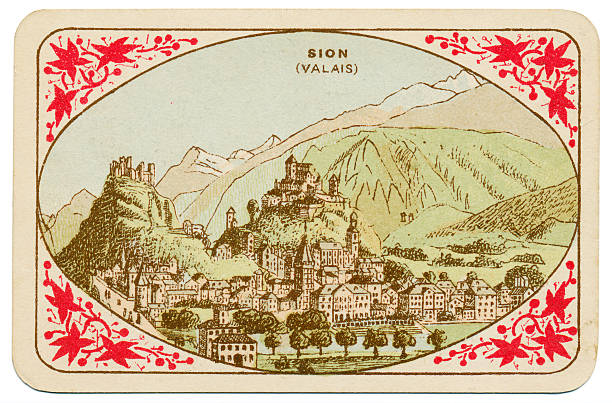 istock Playing card back Vues and Costumes Suisse 1880 500176443