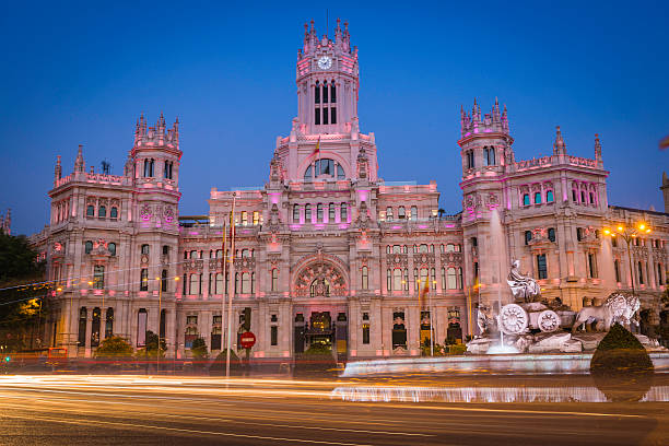 istock Madrid Palacio de Cibeles illuminated Plaza de Cibeles traffic Spain 500176474