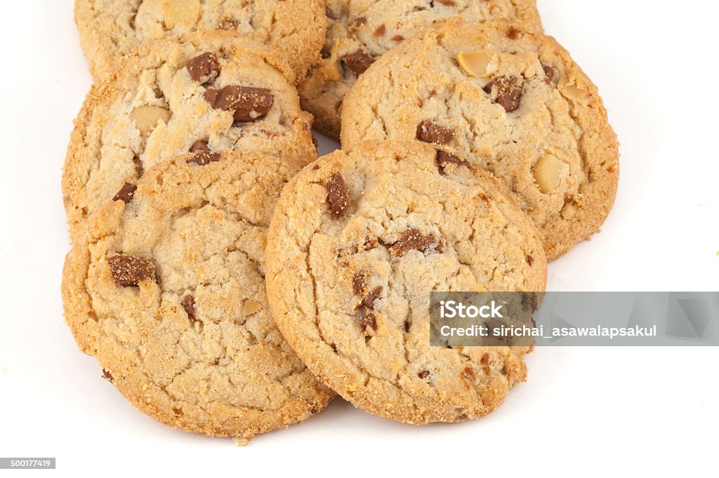 Galletas de avena con chocolate blanco y cranberries - Foto de stock de Al horno libre de derechos