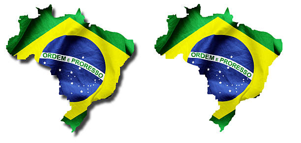 istock Brazilian Flag Country Outline 500178101