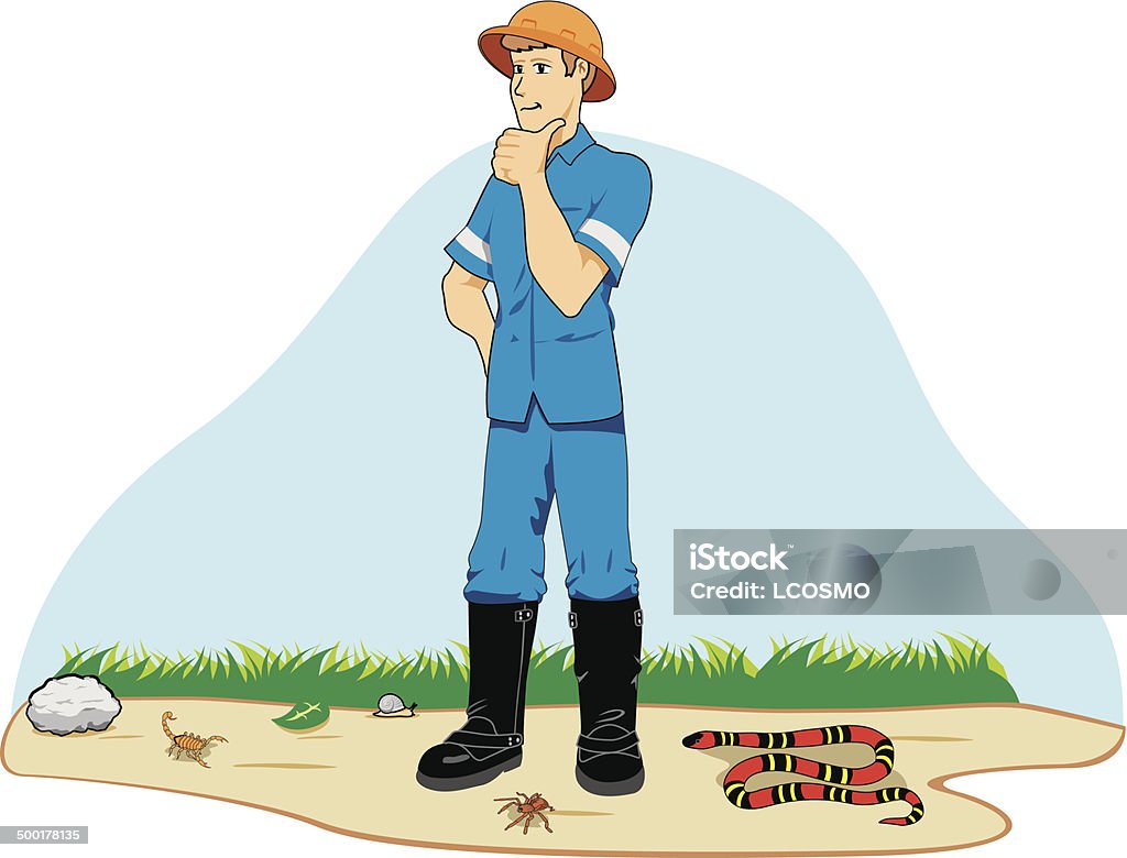 Individual employee with protective boots Adult stock vector