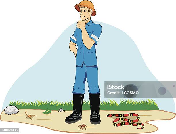 Individual Employee With Protective Boots Stock Illustration - Download Image Now - Adult, Animal, Biting