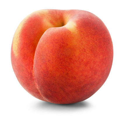 Ripe peach on a white background. Clipping Path