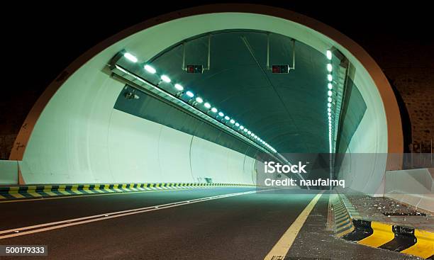Tunnel On Kalba Sharjah Highway Uae Stock Photo - Download Image Now - Asphalt, Barricade, Curve