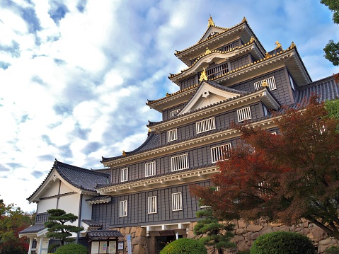 Okayama, Japan - November 20, 2015: Okayama Castle in the city of Okayama in Okayama Prefecture,  Japan. 