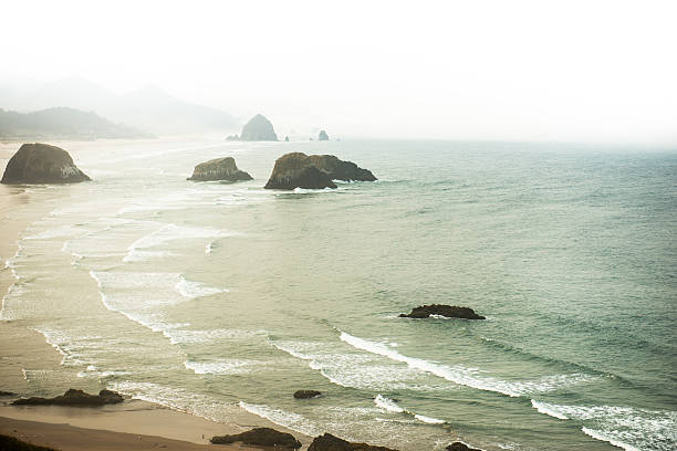 parque estatal de ecola paisaje de la costa de oregon - cape sebastian fotografías e imágenes de stock