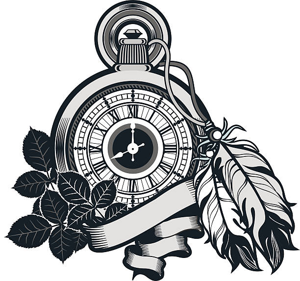 Ilustración Antiguo Reloj De Bolsillo y más Vectores Libres de Derechos de Reloj Reloj, Tatuaje, Bolsillo - Accesorio personal iStock