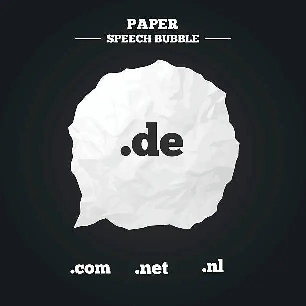 Vector illustration of Top-level domains signs. De, Com, Net and Nl