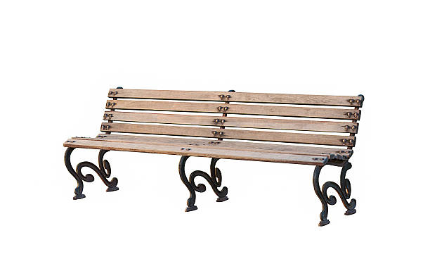 panca - bench park bench white isolated foto e immagini stock
