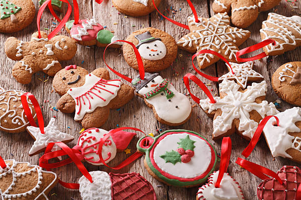 istock gingerbread christmas background on a table close-up. horizontal 500189054