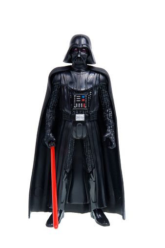 Adelaide, Australia - December 02, 2015:An isolated shot of a 2015 Darth Vader action figure from the Star Wars The Force Awakens movie.Merchandise from the Star Wars movies are highy sought after collectables.
