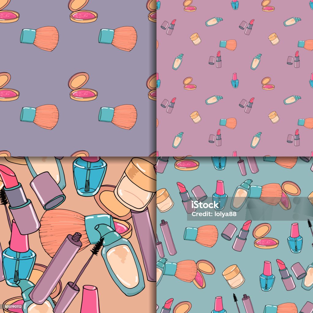 Makeup Pattern Guide Makeup Seamless Pattern Set Stock Illustration - Download Image Now ...