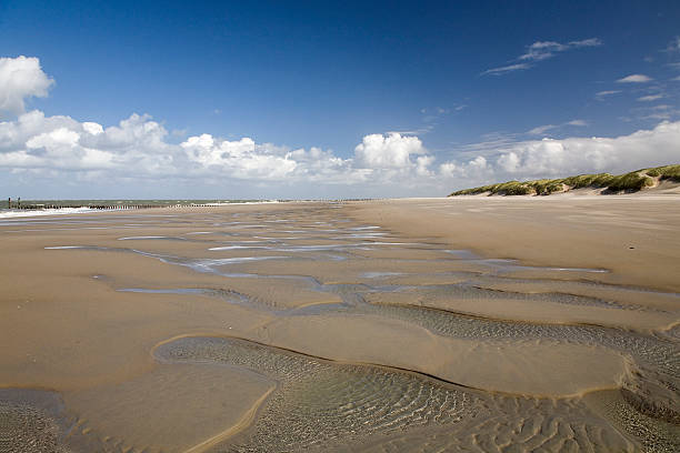 istock Patterns of sand and water on deserted beach 500190218