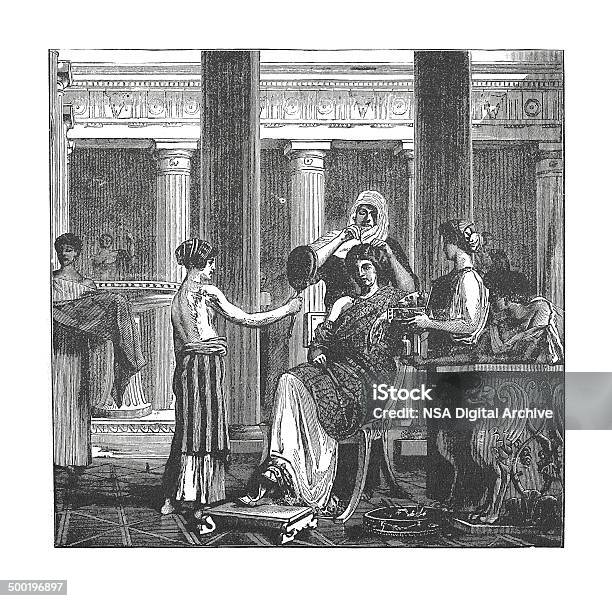 Toilette Dei Romani Lady Di Antiquariato Grado - Immagini vettoriali stock e altre immagini di Stile classico romano