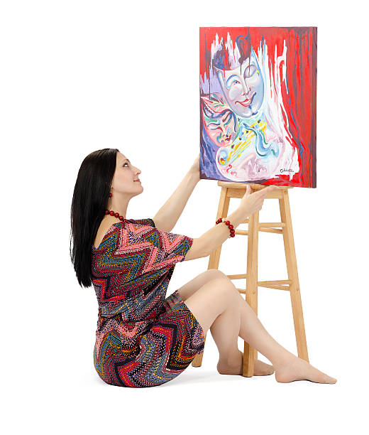 istock Artist showing abstract painting Metamorphosis 500196963