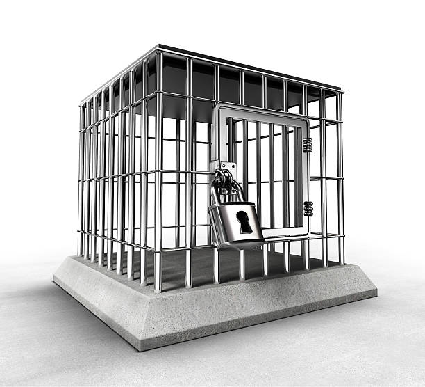istock locked prison cage with heavy metal bars 500197059