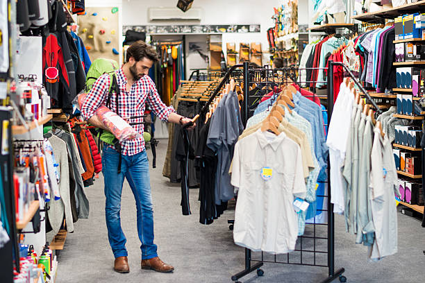 istock Man in the sports store 500197061