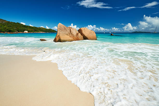 istock Beautiful beach at Seychelles 500197285