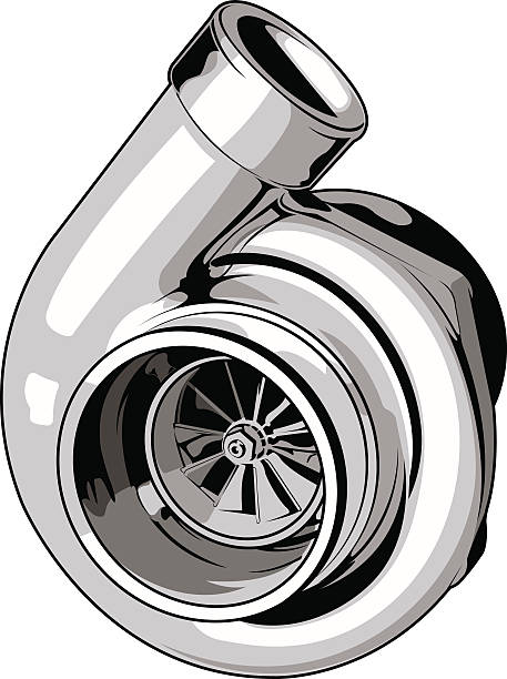 Turbo Sports turbine engine on white isolated background turbo stock illustrations