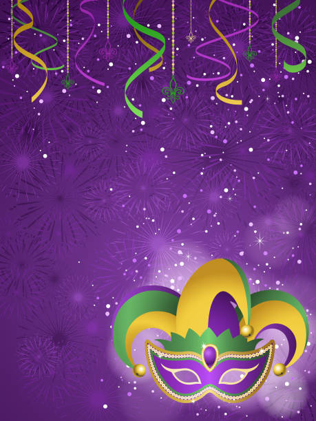 mardi gras żartowniś tle - fleurdelis stock illustrations