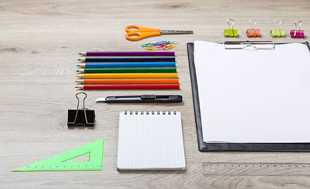 istock pencils, paint pens paper scissors 500200178