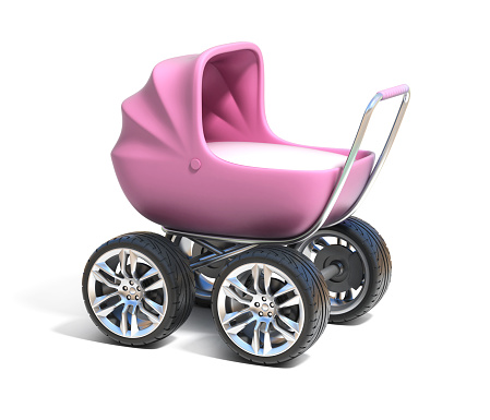 baby carriage with sport car wheels