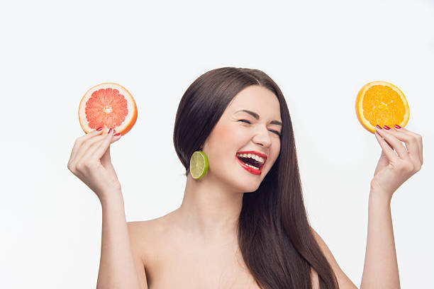 istock woman with fruits 500200761