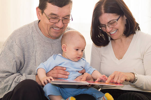 istock Grandparents are reading a book to a grandson 500201026