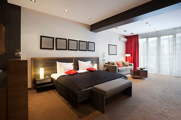 istock Interior of a luxury spacious hotel room 500201137