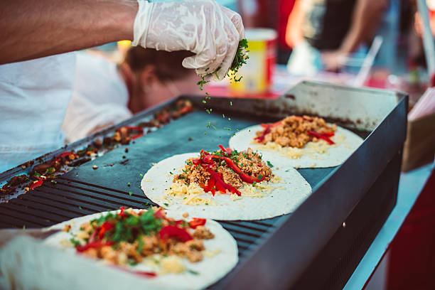 fajitas - street food - fotografias e filmes do acervo