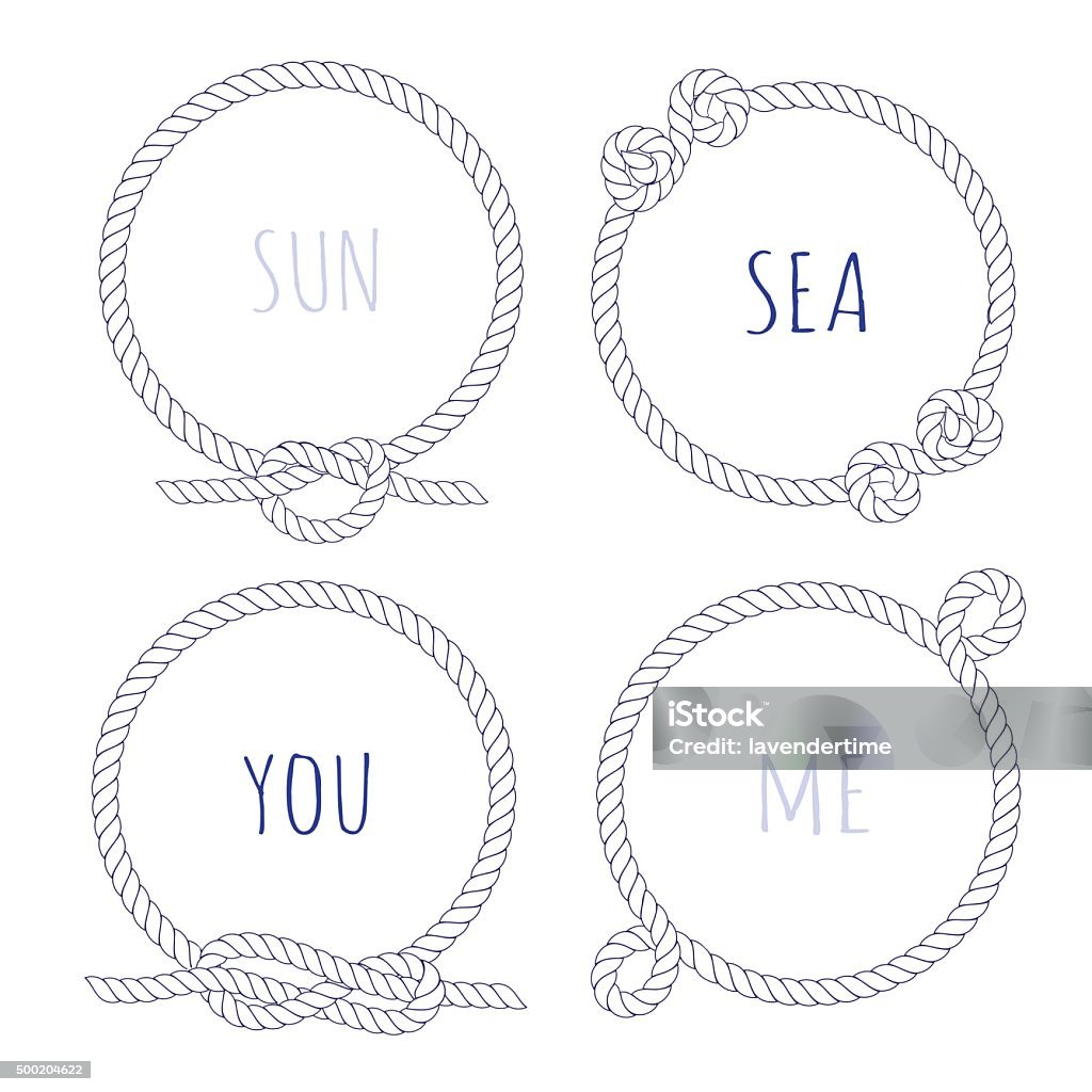 Round Rope Vector Design White Rope Round Vector Design Frame Set Stock Illustration - Download ...