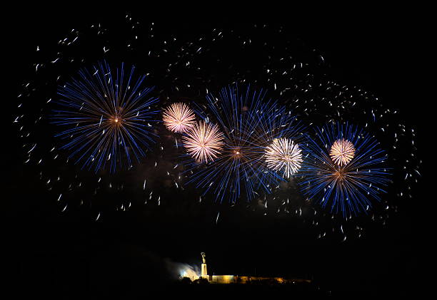 istock Fireworks over Liberty statue in Budapest, Hungary 500205186