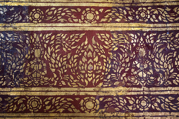 istock Architecture details of old traditional thai temple 500211644