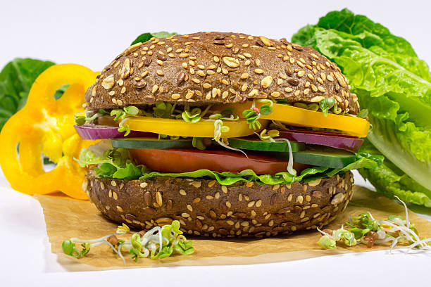 istock Vegetarian sandwich with fresh vegetables. 500213420