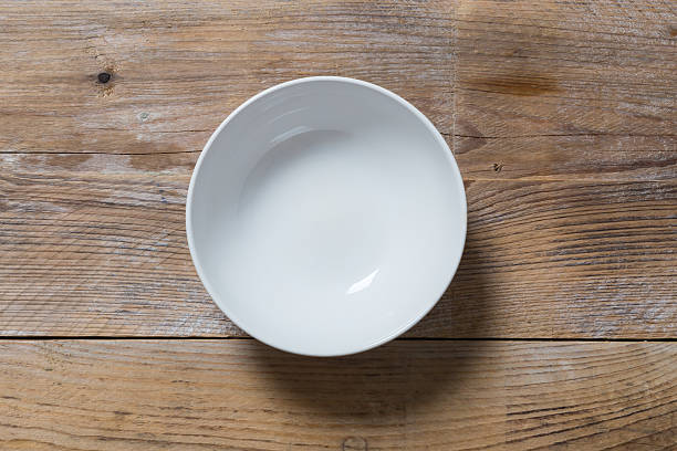 istock Empty cup on wood in bird's eye view 500215205