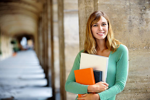 istock Young Blonde Woman University Student 500216033