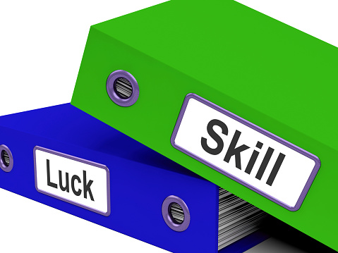 Skill And Luck Folders Showing Expertise Or Chance
