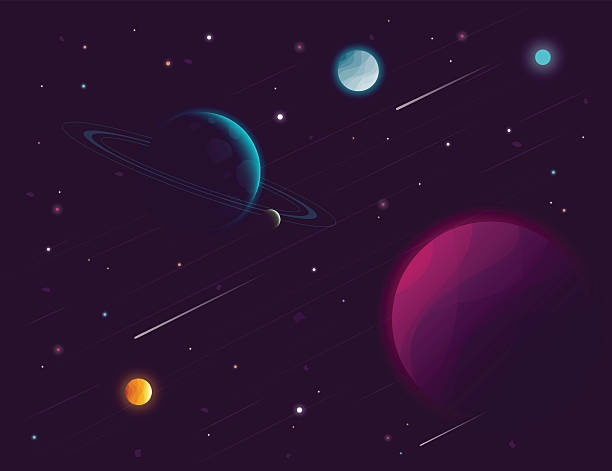 Space background. Vector illustration Colorful Universe filled with stars, nebula and galaxy.  outer space stock illustrations