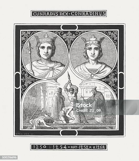 Conrad Iv And William Ii Of Holland Published In 1876 Stock Illustration - Download Image Now