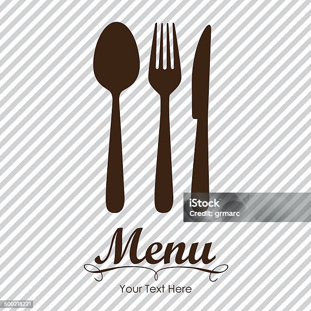 Ilustración de Tarjeta De Menú De Restaurante Elegante y más Vectores Libres de Derechos de Tenedor - Tenedor, Cuchillo - Arma, Cuchara